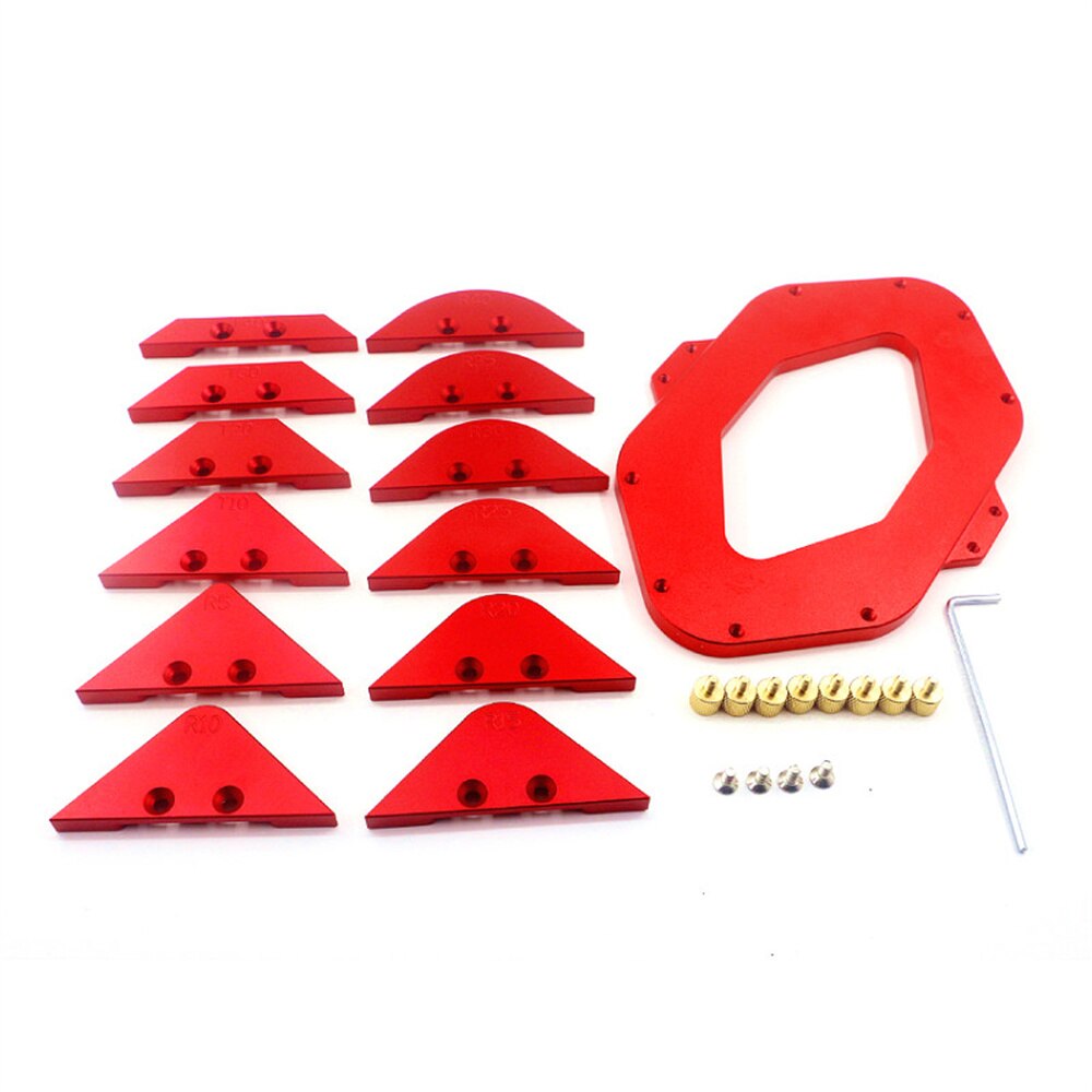 Woodworking Fillet Gauge Aluminium Alloy Bevel Gauge Angle Ruler Contour Gauge Arc Radius Quick-Jig Round Corner Template