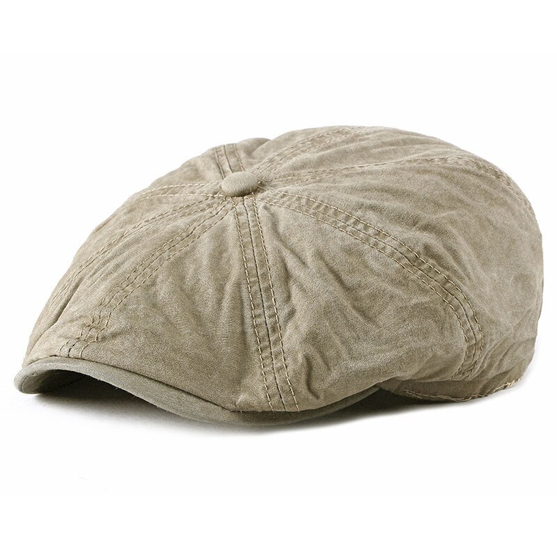 Gorro vintage de ocho hojas para hombre, gorra de algodón lavada para newsboy, Boina informal para exteriores, gorro plano octogonal, sombrero de Pintor británico para otoño