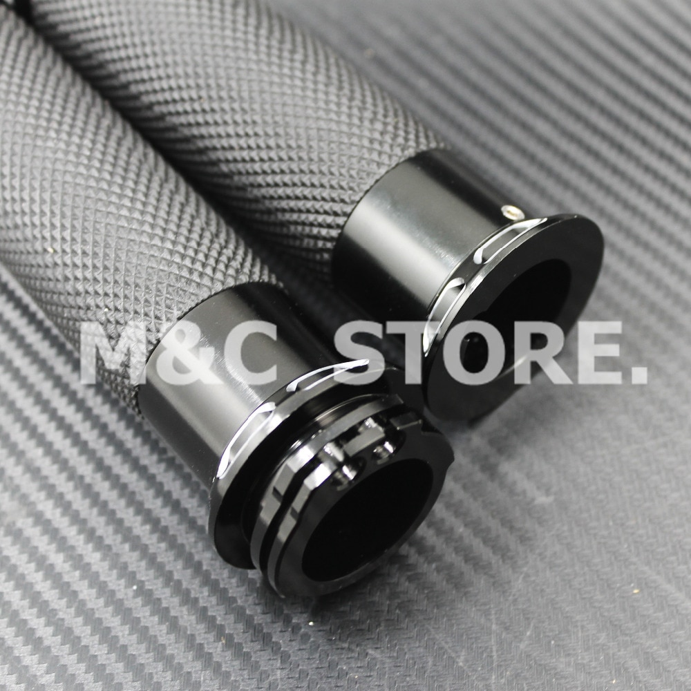 Universal Handlebar Grips Black CNC 1" 25mm Hand Grip For Harley Touring Sportster Iron 883 1200 Dyna Softail VRSC