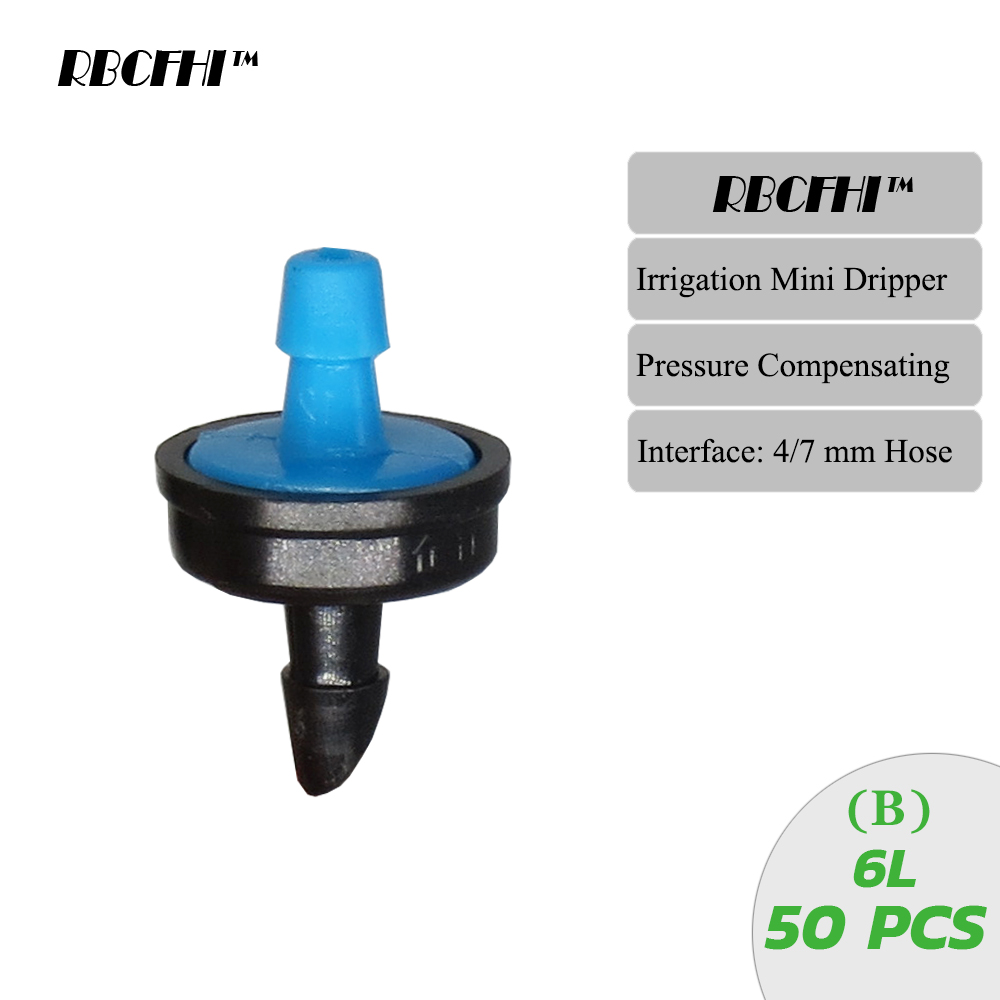 RBCFHI 4/6/8/10/20/30/40/50/60L Fixed Flow Pressure Compensating Drip Emitter Self-Cleaning Durable Garden Irrigation Dripper: Yellow