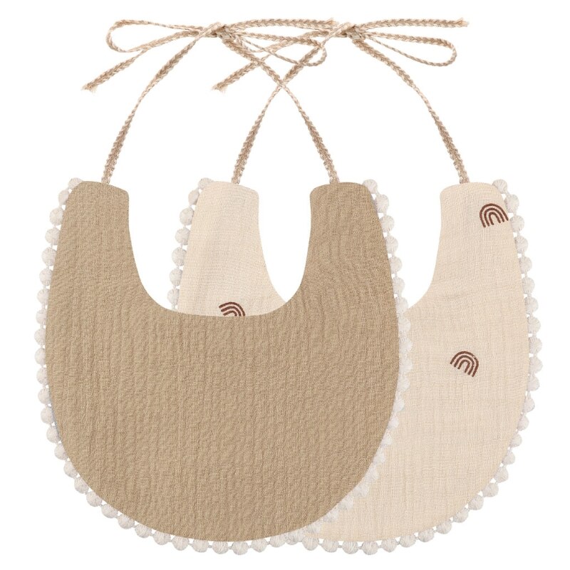 Double Side Print Bib Baby Kwastje Speeksel Handdoek Fotografie Voeden Burp Doek 87HD: 4