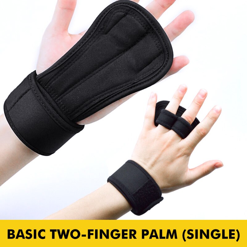 Maxairms 1 st sport tyngdlyftningshandskar silikon anti-halk träning gymnastik grepp hand handflatan skydd halvfinger handske: 2 fingrar