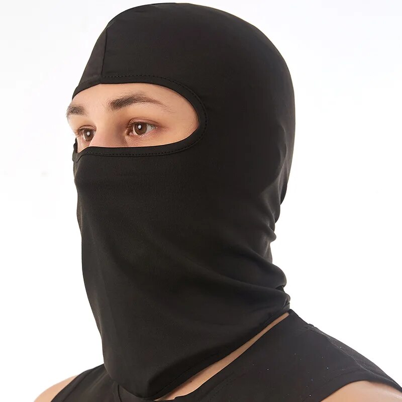 Atmungsaktive Sonnencreme Eis Seide Maske für Männer und Frauen Motorrad Angeln Fahrrad winddicht Schal Sommer Gesichts Schal Kopftuch: Schwarz