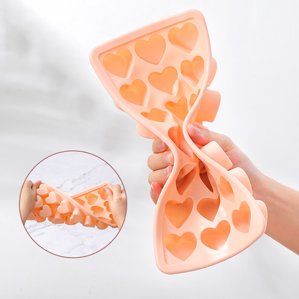 21 Grids Ice Block Mold Heart Shape Ice Tray Silicone DIY Ice Block Mold Handmade Ice Cream Chocolate Making Mould with Lid