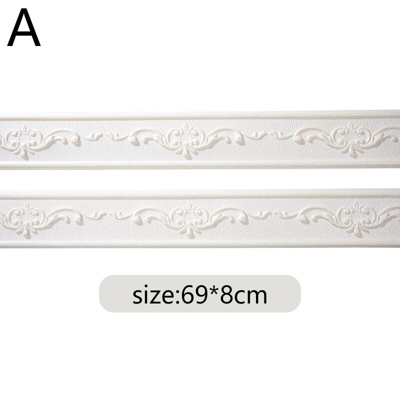 Self-Adhesive Foam 3D Foam Wall Stickers Door Frame Edge Strip Edge Band Wall Skirt Decoration Waist Line Wallpaper Skirting: A