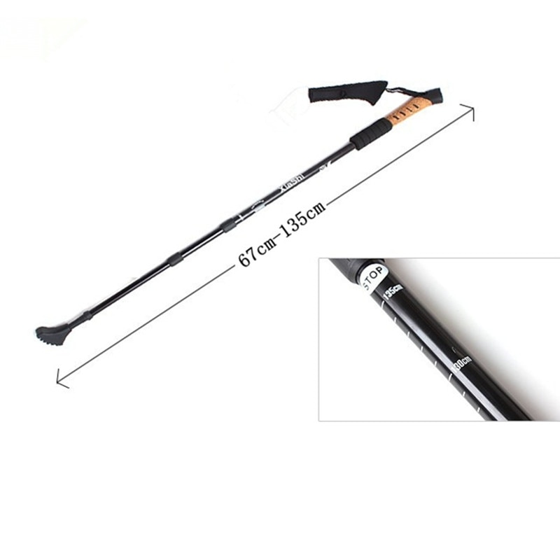 4 farger justerbar utendørs vandrepinne trekking 3- seksjoner vandrepinne aluminium vandrepinner camping fjellklatring