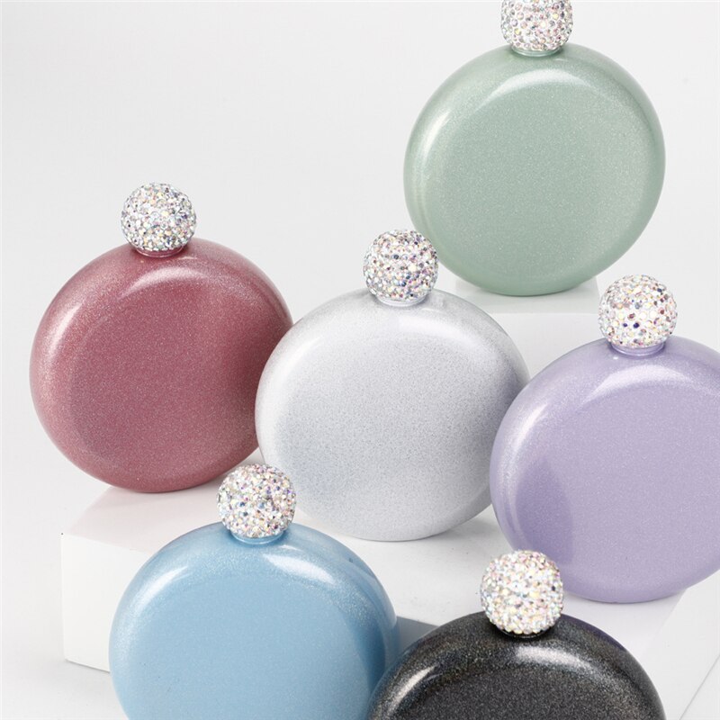 Portable Stainless Steel Round Hip Flask Alcohol Bottle Travel Whiskey Alcohol Liquor Bottle Flagon Small Mini Bottle