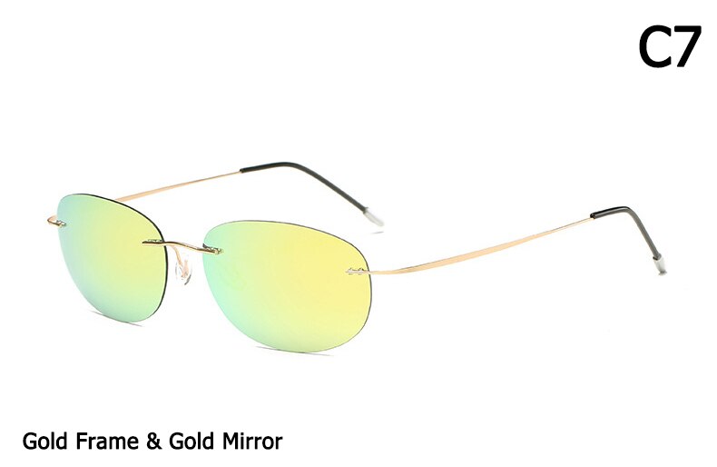 JackJad Männer Fahren Ultraleichte Titan Polarisierte Sonnenbrille Randlose Oval Rahmen Sonnenbrille Oculos De Sol: 7