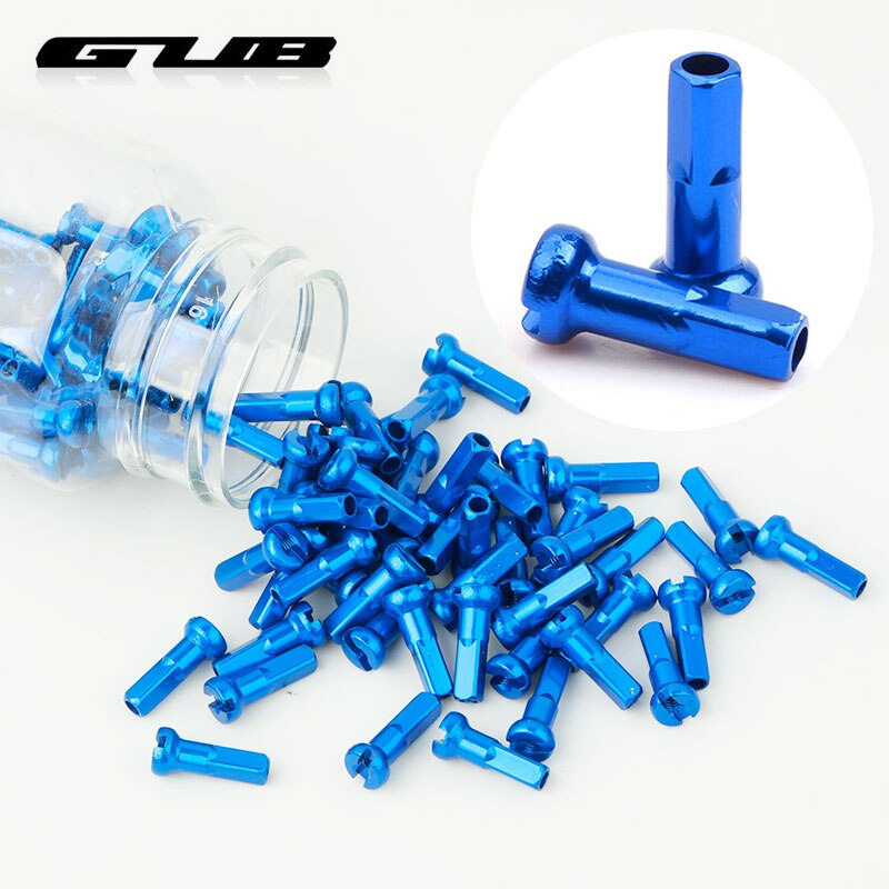 Gub 100 stk eiker nipler cnc-maskinerte elokserte  g14 eiker caps legering lett vekt flerfarge alternativer sykkel hjul felg deler