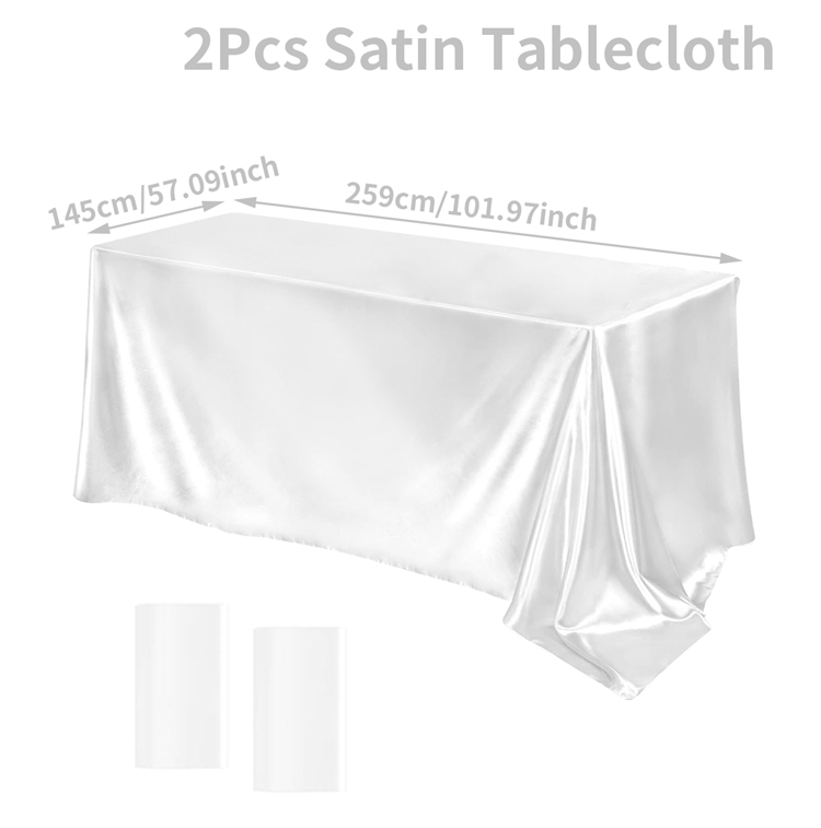 Nappe rectangulaire en Satin, brillante, lisse, blanc, rose, couleur unie, fournitures de fête de mariage, décors de Table