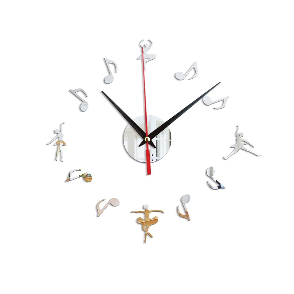 Music Studio Wall Sign Clock Music Notes Wall Clock Treble Clef Music Wall Art Decorative Clock For the Musician or Singers: Light Grey