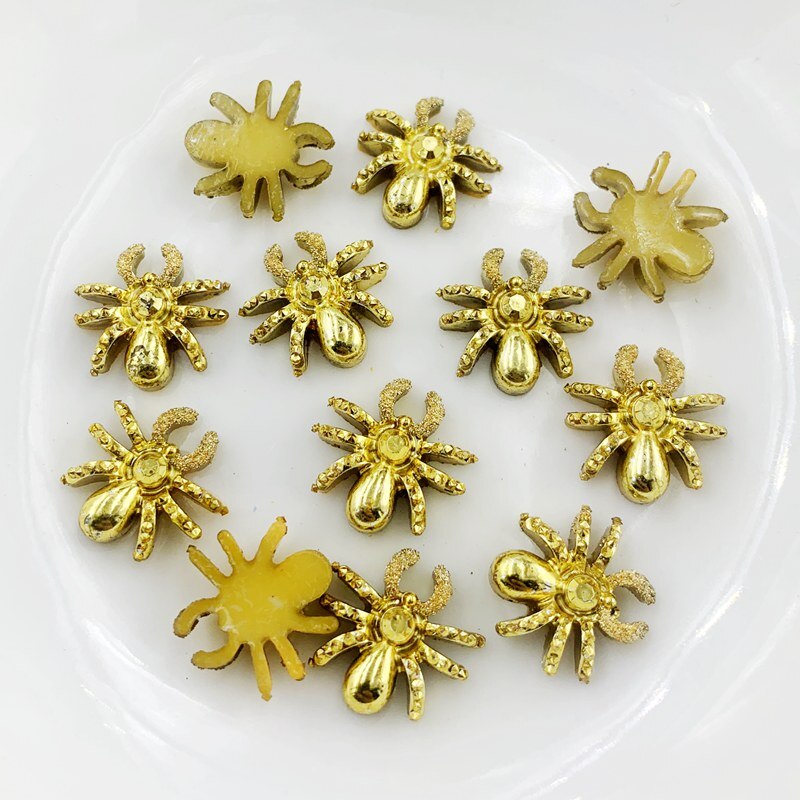 30Pcs Resin Spider Diy Decoratie Ab/Wit Rhinestone Spider Armour Sieraden Voor Oorbel Decoratie: 0-B581