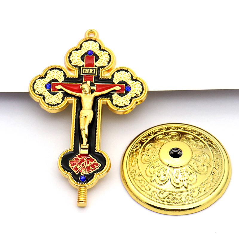 Jezus Craft Katholieke Metalen Kruis Auto Ornament Prachtige Legering Crucifijo Kruisen Religieuze Sieraden Christus Cruces Home Decor