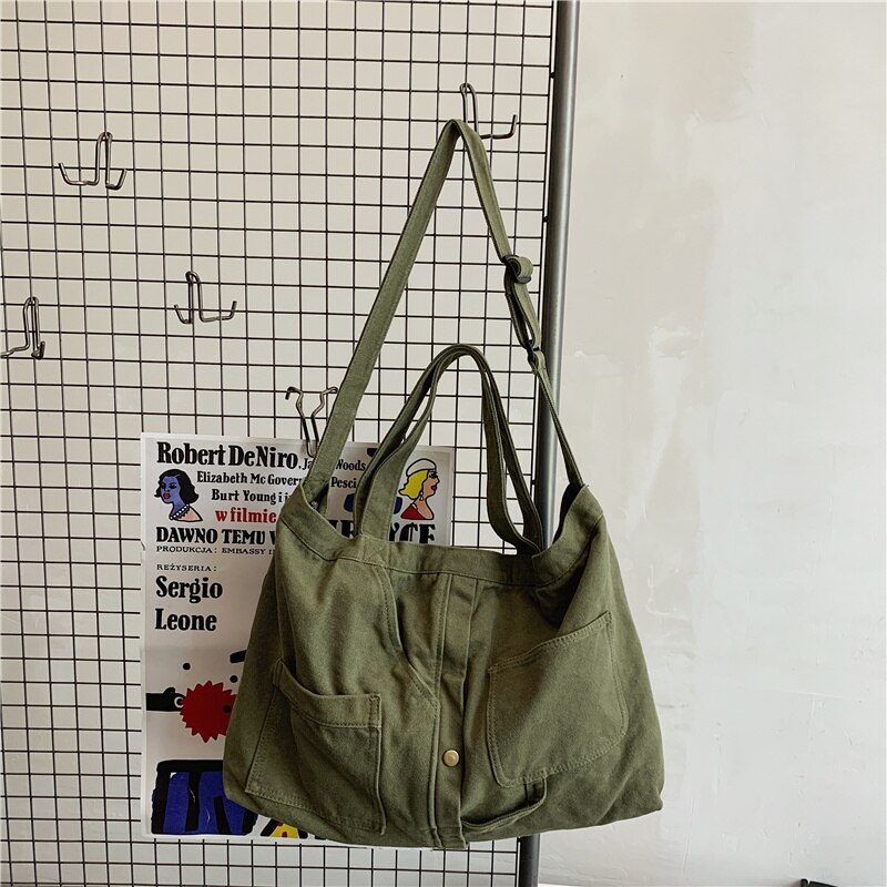 Women Bag Shoulder Bag Messenger Bag Teenager Girls Women&#39;s Canvas Teenage Large Bag Teen Bag Purse Crossbody Handbag: green
