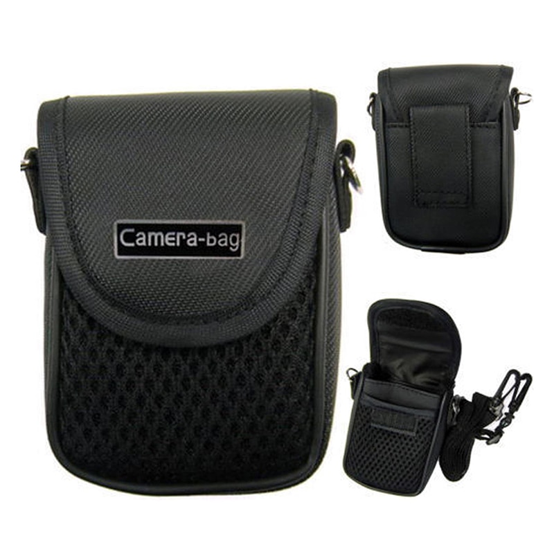 3 Size Camera Bag Case Compact Camera Case Universal Soft Bag Pouch + Strap Black For Digital Cameras
