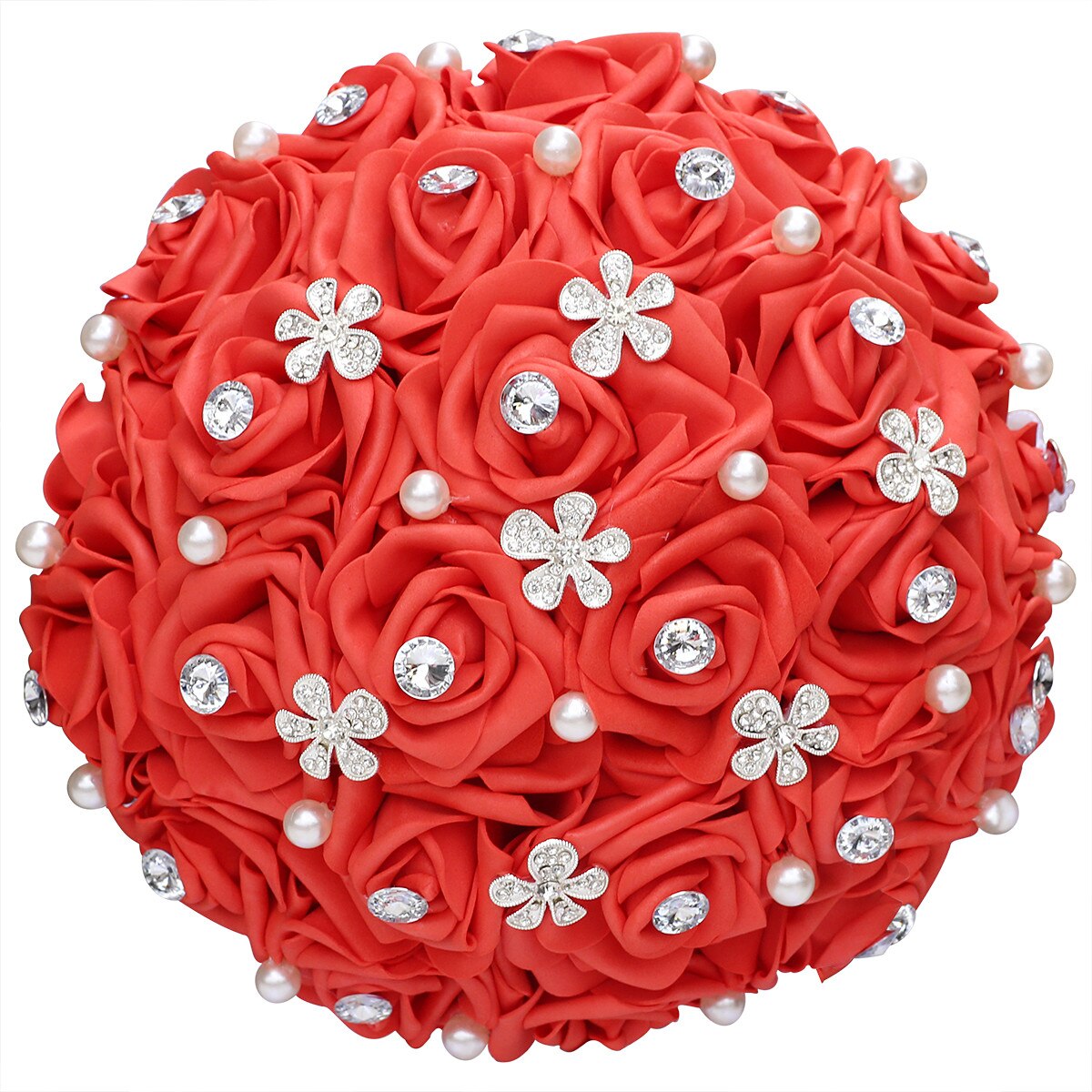 Billig pe rose diamant brudebuket blå bryllupsbuket festartikler buket  pe022x: Rød