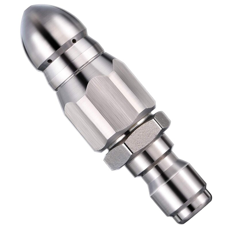 1/4 Inch 5000 PSI Sewer Jetter Nozzle Pressure Drain Jetter Hose Nozzle for 1/4 Pressure Washer Quick Connector: Default Title