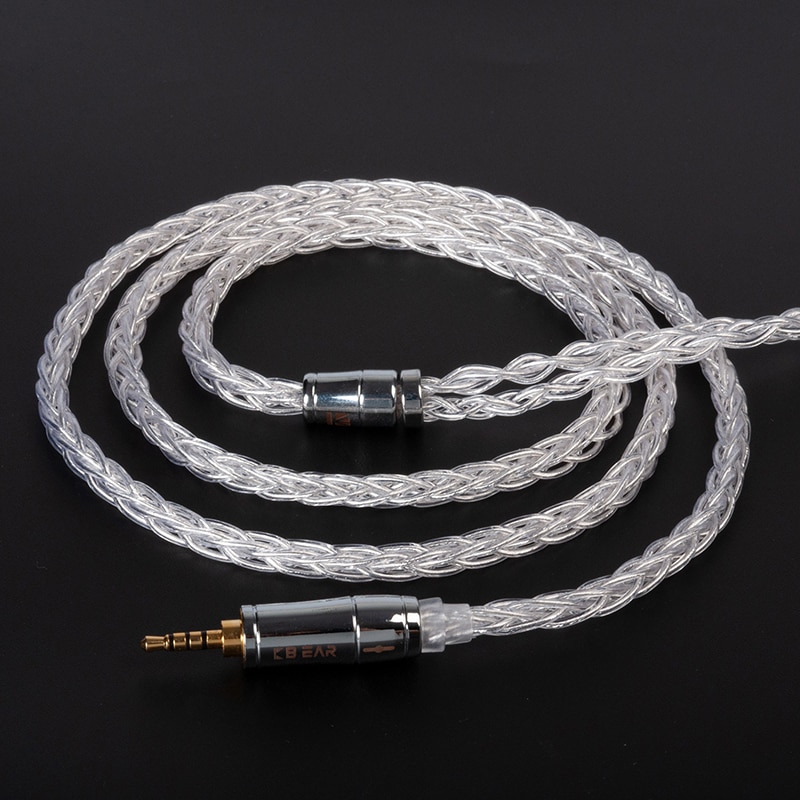 AK KBEAR-Limpid Pro 4N 8 Cores Upgrade Pure Silver Flagship Cable 2 Pin/ MMCX/ TFZ/ QDC In-ear Earphones Cable for KZ ASX BL01