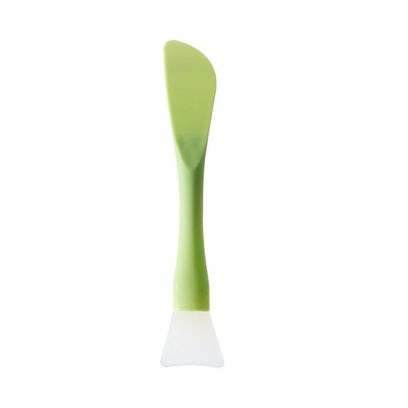 1Pcs Silicone Facial Mask Brush Soft Head with Scraper Integrated Dual-use Mud Film Brush DIY Film Adjusting Beauty Tool Beauty: green