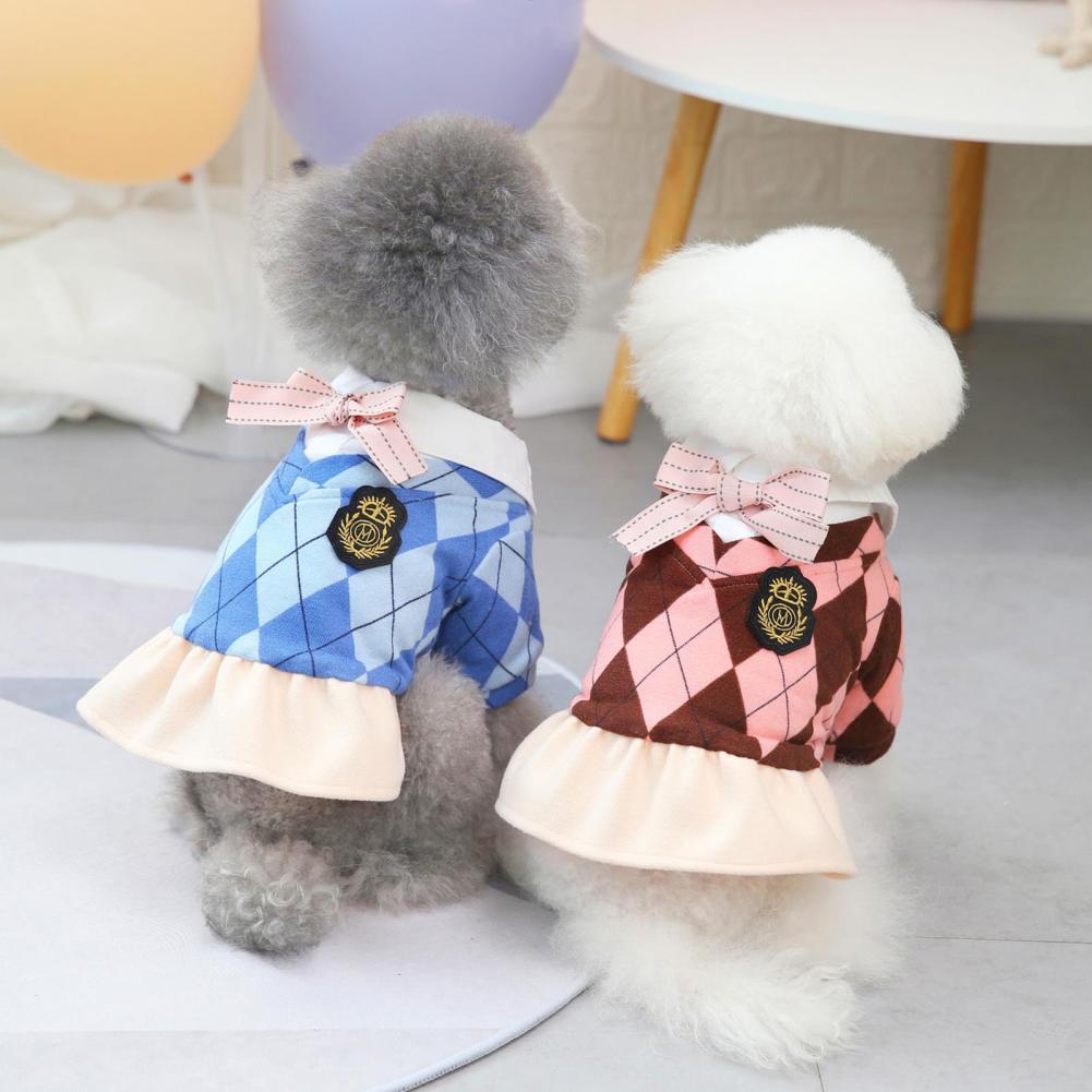 Mode Stijlvolle Puppy Stijlvolle Pluizige Jurk Vest Huisdier Rok Plaid Puppy Kostuum