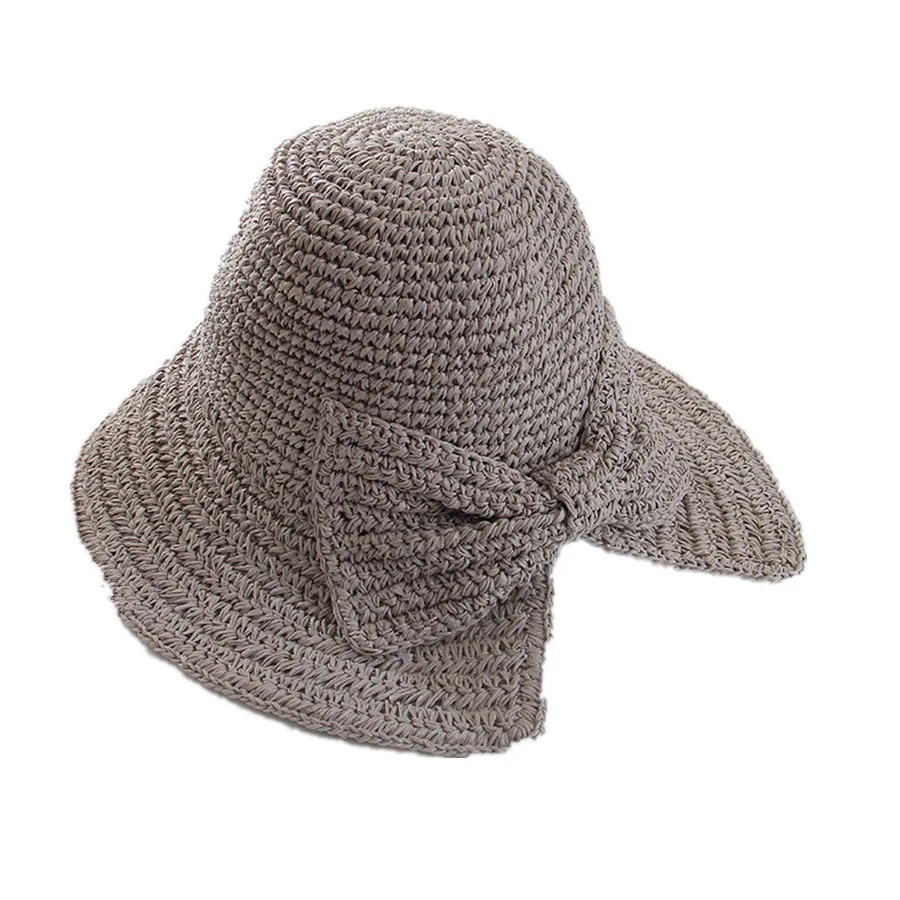 Hopfällbar stråhatt solhatt med liten brätte strandsandstrand fiskare fjärilshatt solskyddskeps sommar anti-uv-hatt: Ren vit