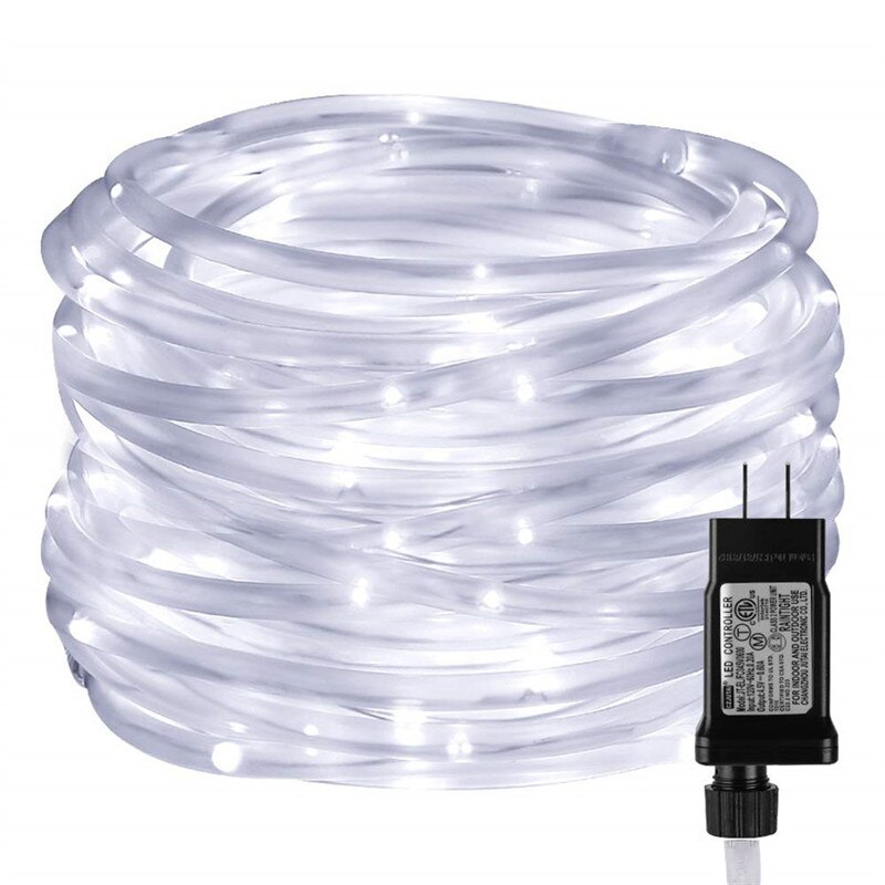 LED Lyskæde - 10M/30M/50M - Til Indendørs og Udendørs Dekoration - 8 Tilstande - Lav Spænding - Vandtæt: Hvid / 0-5w / Os stik