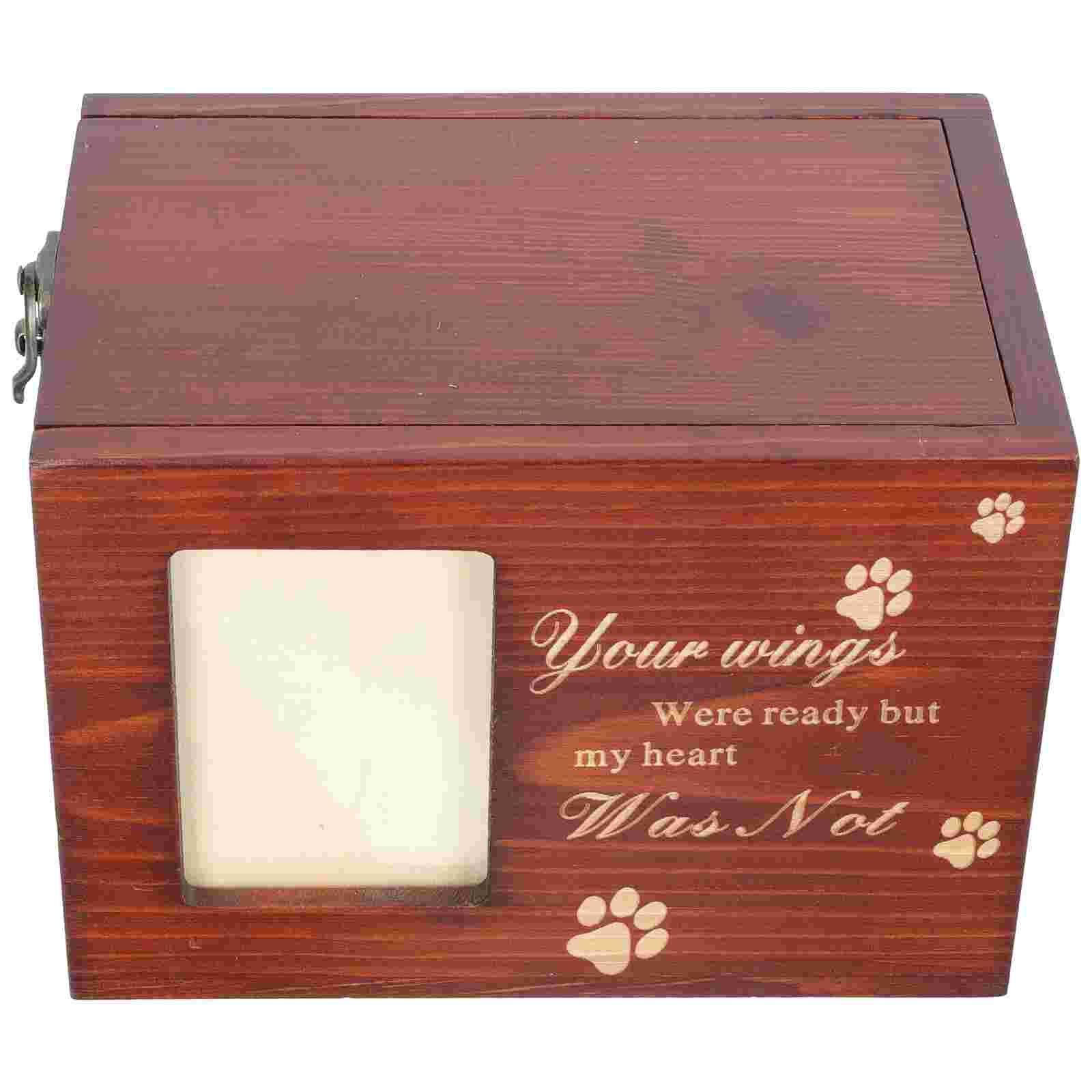 Pet Cremation Urn Cat Dog Cinerary Casket Wooden Pet Urn Pet Funeral Accessory