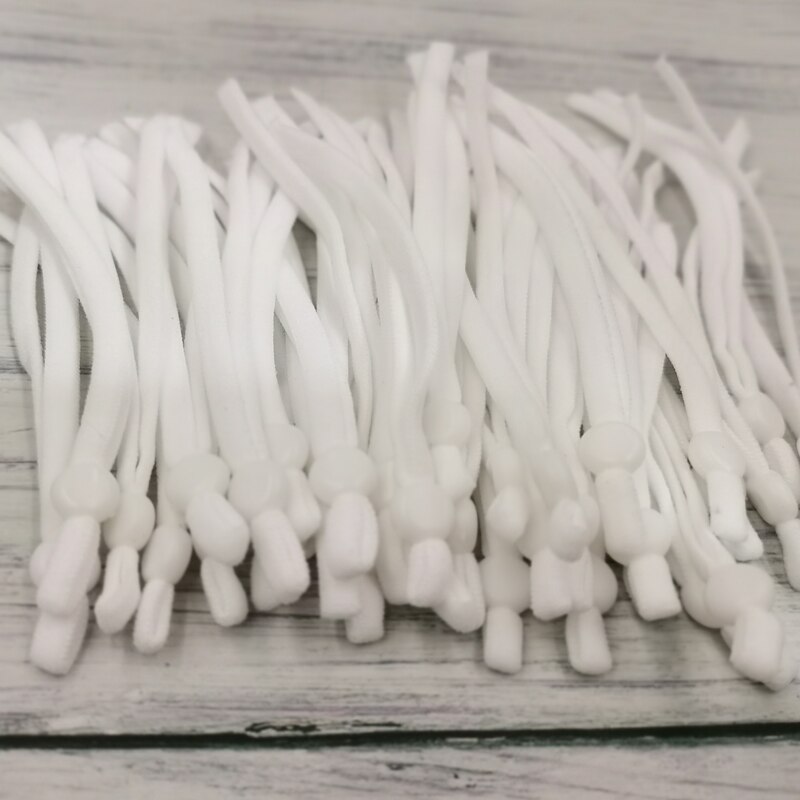 Justerbar maske reb syning af elastikbånd med spænde hvid sort reb diy gør tilbehør leverancer: Hvid / 500 stk