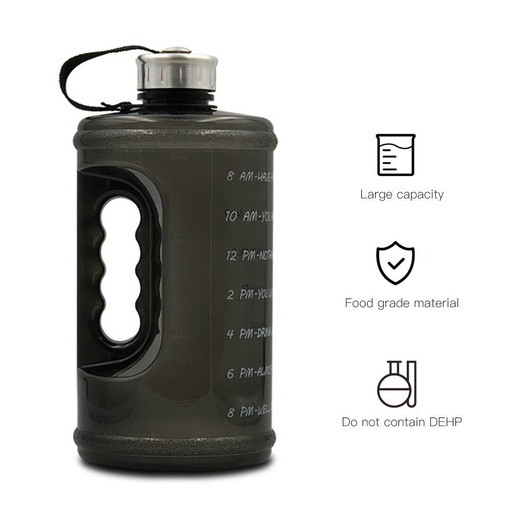 2.2L Large Capcity Gym Water Bottle Protein Plastic Sport Water Bottles Handgrip Gym Fitness Kettle Outdoor Sports Bottle