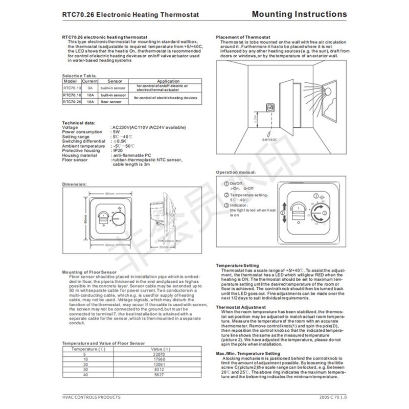 Thermostat manuel électrique M5, chauffage au sol, câble chauffant, régulateur de température 220V 16a, meilleur prix