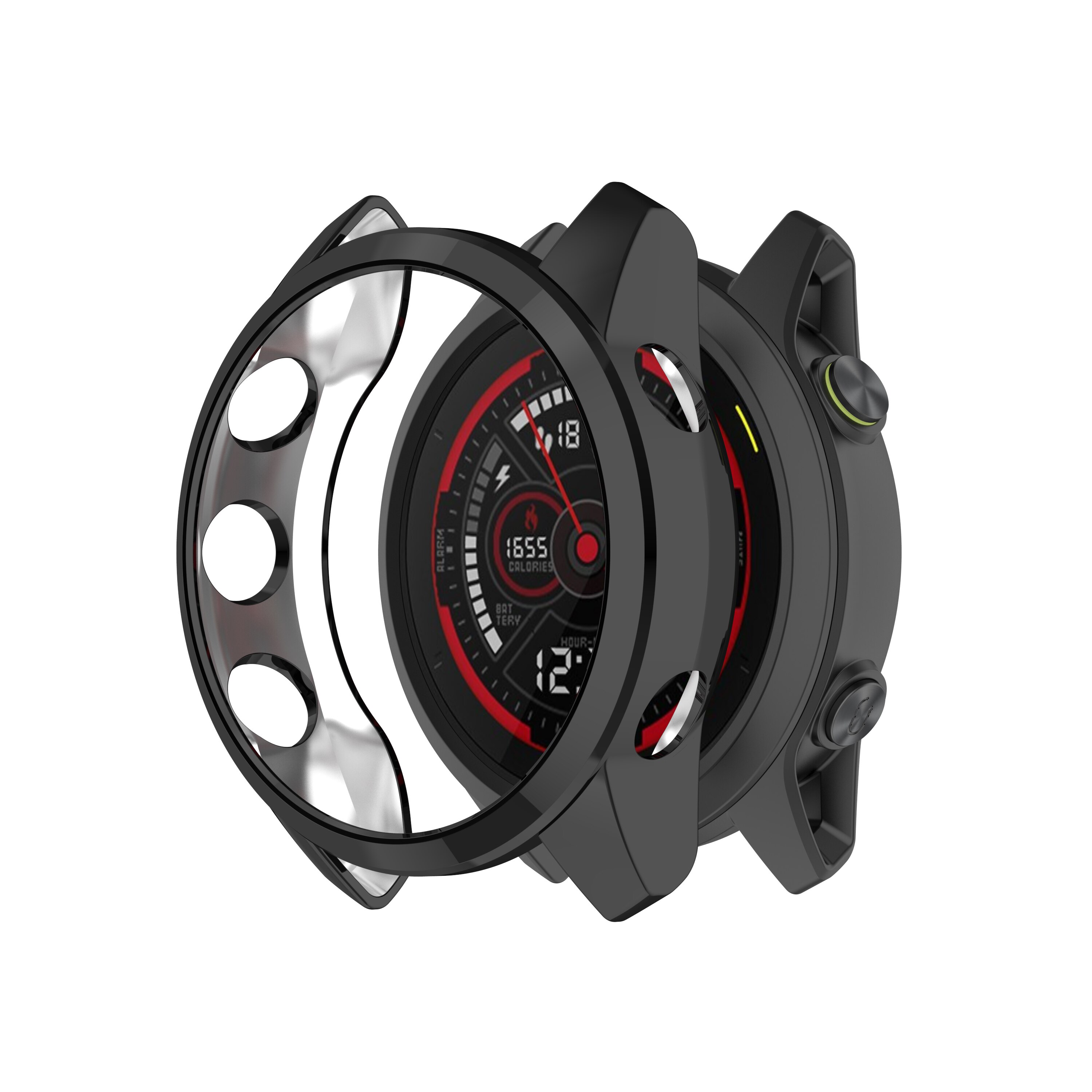 Plating cover case For Garmin Forerunner 745 smart watch accessories anti shock plating shell protective case For forerunner 745: black