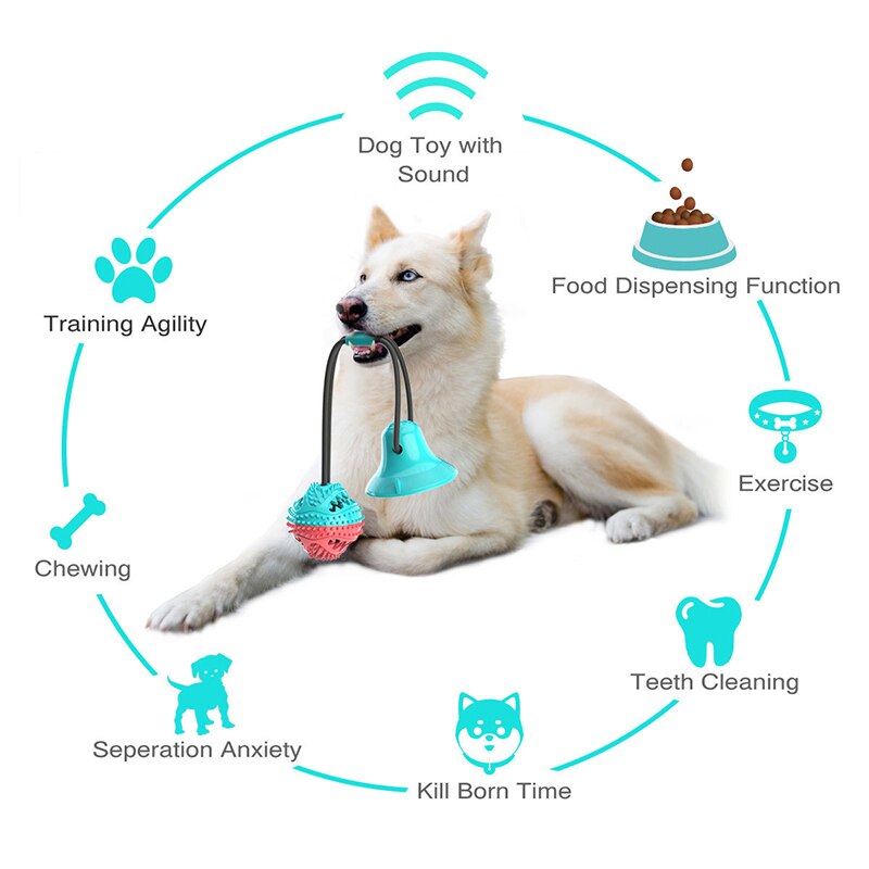 Silicon Pet Dog Toys Suction Cup Tug Dogs Chewing Push Ball Toy Pet Tooth Cleaning Dog Toothbrush for Puppy large Dog Biting Toy