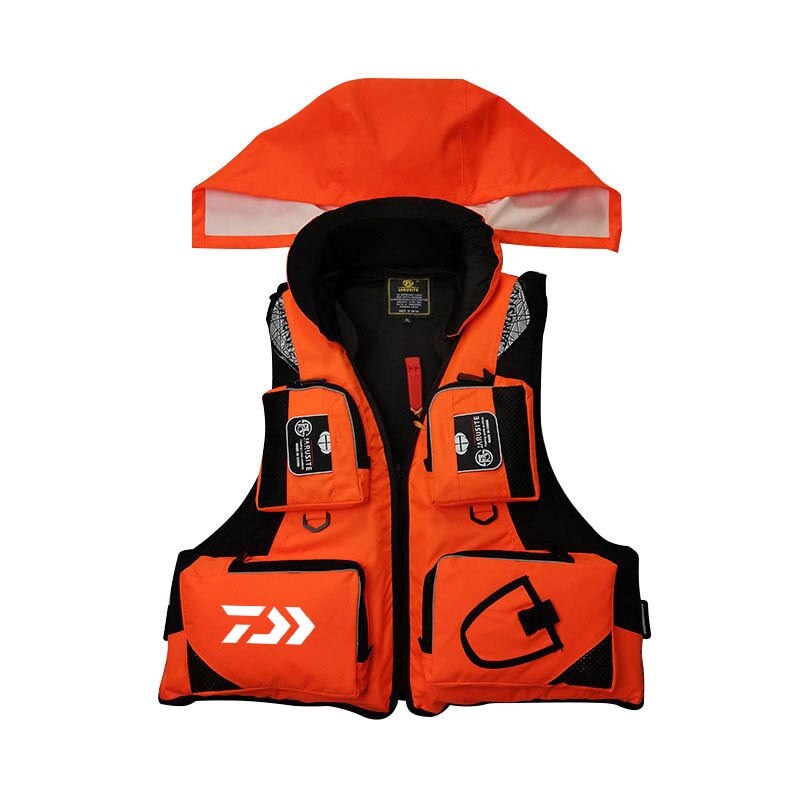 Chaleco salvavidas de pesca portátil para deportes al aire libre, chaqueta de flotabilidad con múltiples bolsillos, desmontable de seguridad para viajes: zhuan / XXL