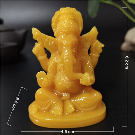 Ganesha buddha staty hus trädgård dekoration indisk elefant gud skulptur konstgjorda jade sten hantverk heminredning buddha statyer: Orange