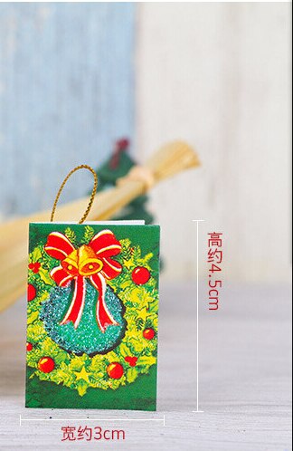 10pcs set Random Hang On Christmas Tree Best Wish Greeting Small Card: 1