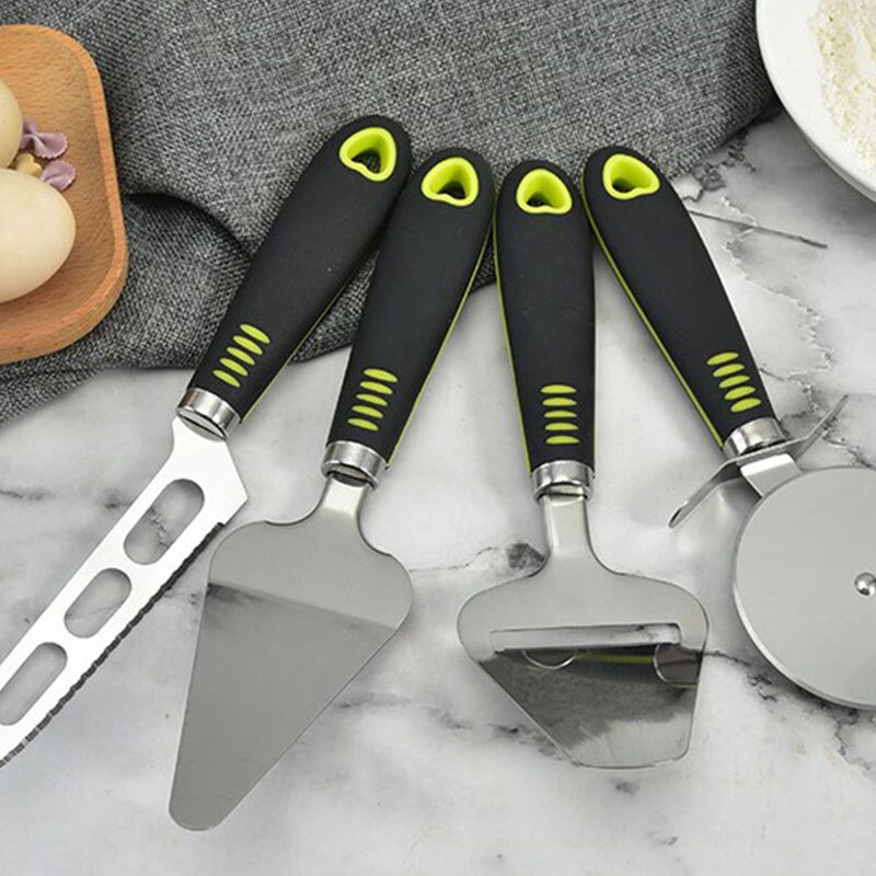 4pcs/set Cheese Scraper Tools Pizza Wheel Cutter Pie Shovel Cake Cheese Slicer Kitchen Gadget Sets
