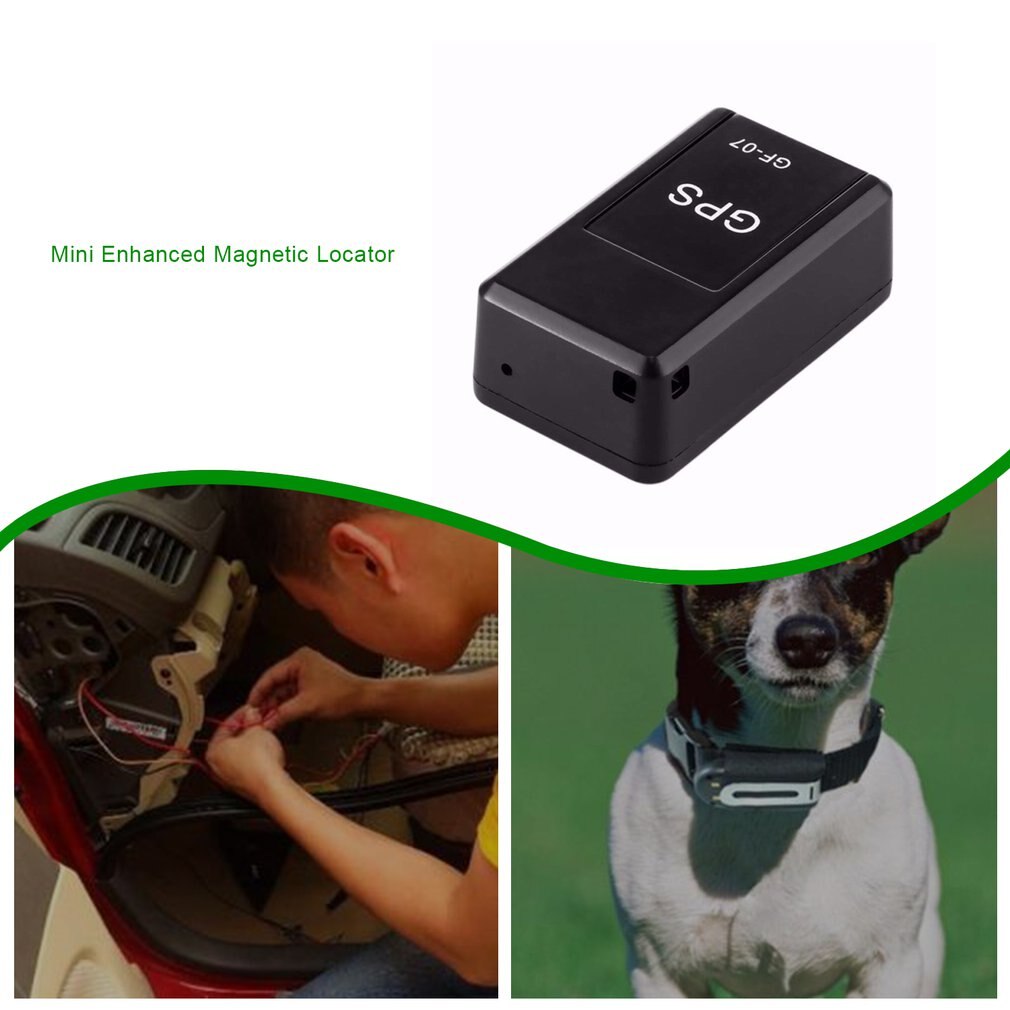 Localizador de GPS para coche GF07 Mini, posicionador magnético mejorado, dispositivo de seguimiento de registro antipérdida, función de adsorción magnética, 400mah, color negro