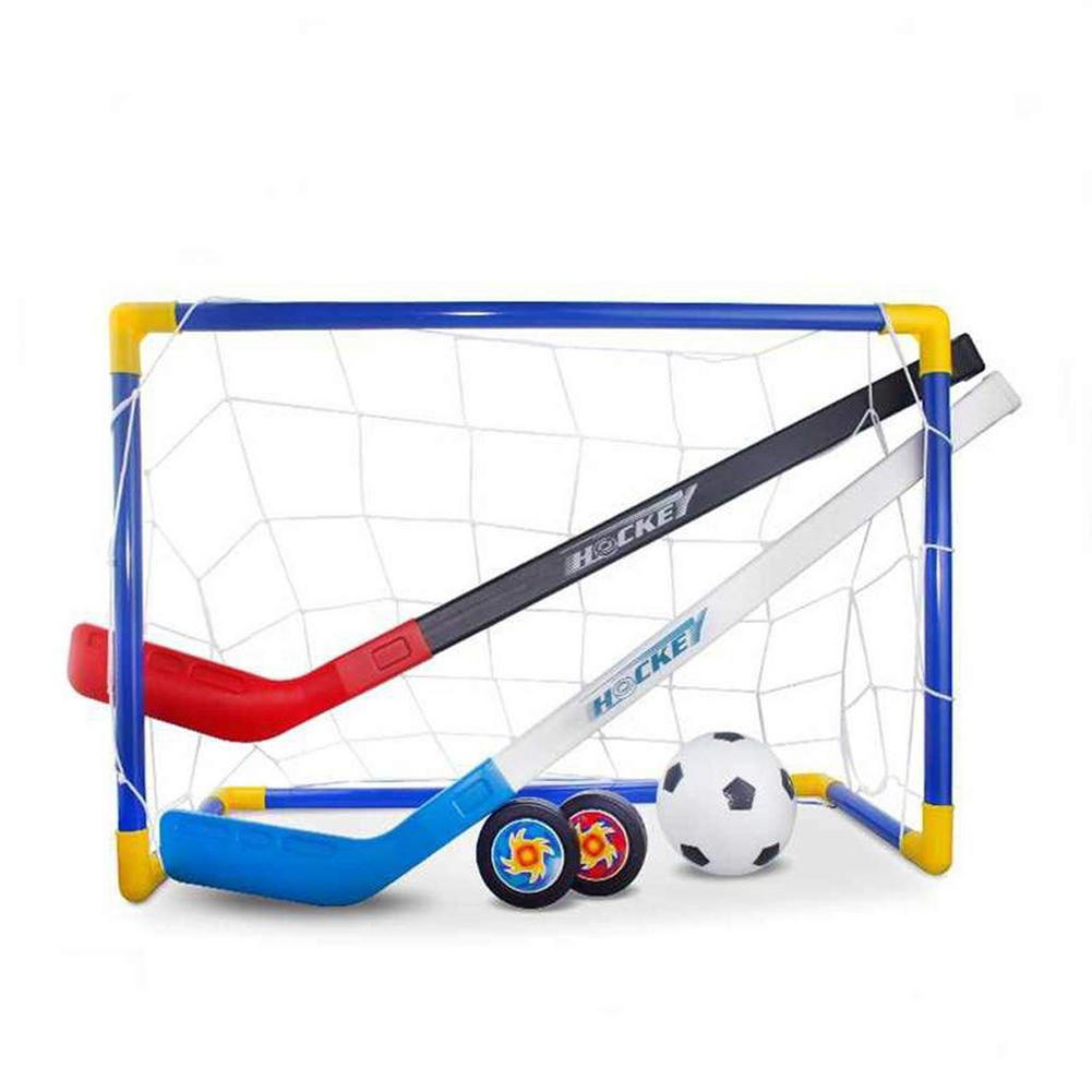 Kids Children Winter Ice Hockey Stick Training Tools Plastic Golf Football Soccer Goal Removable Mini Football Set