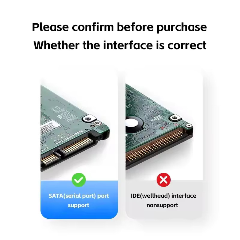 2,5-Zoll-Gehäuse für externe Festplatten, USB 3.0/3.1-Schnittstelle, unterstützt 6 TB, passend für 7 mm/9,5 mm SATA SSD/HDD für Laptop-PC