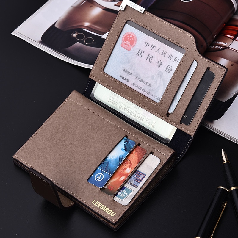 Men's Leather wallets male short purse credit card holder wallet