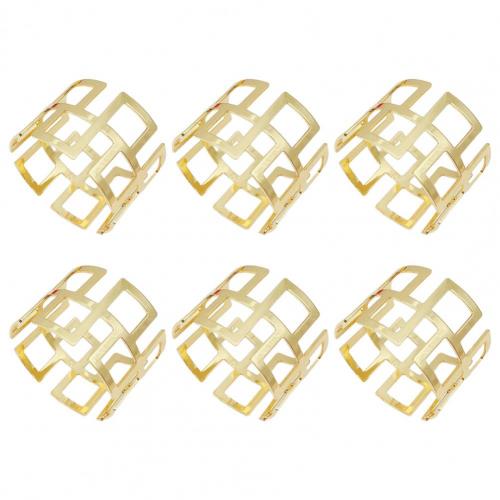 6Pcs Napkin Buckle Exquisite Table Decoration Napkin Rings for Kitchen Table Napkins: Golden