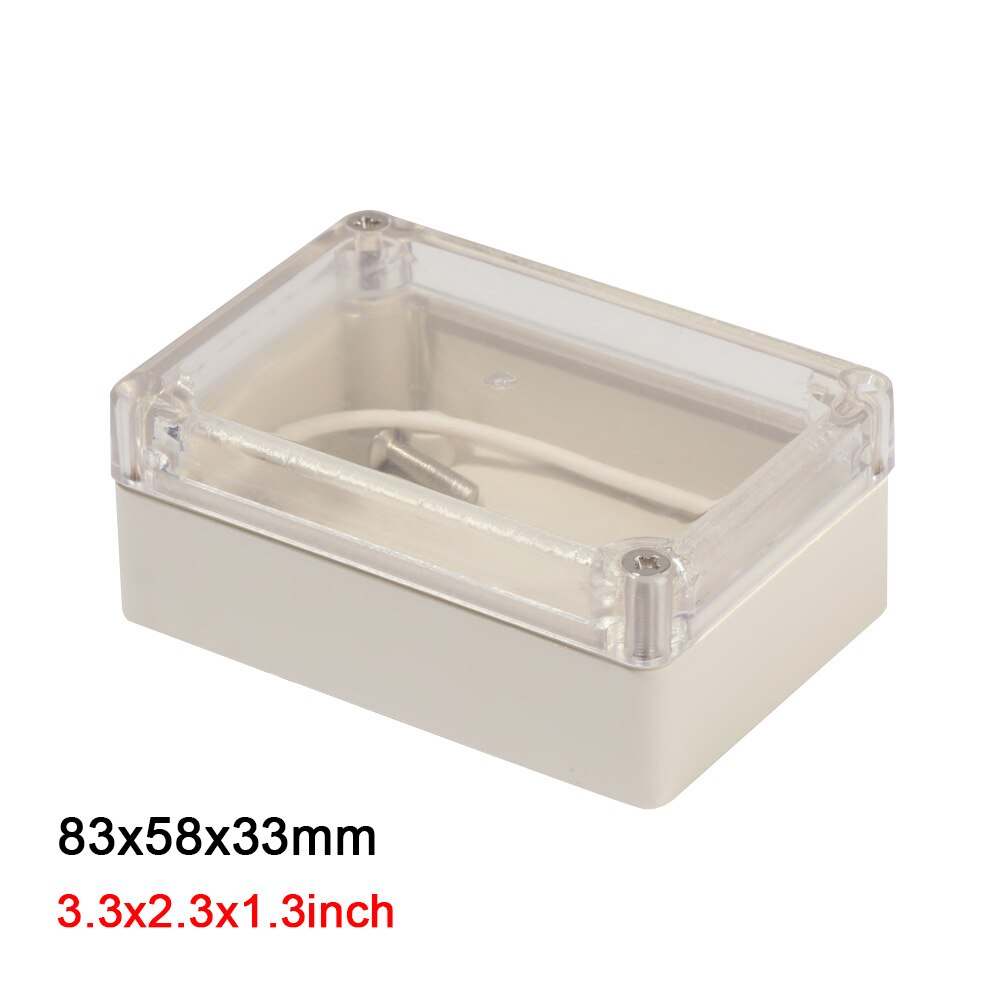 Enclosure Electronic Instrument Housing Case Waterproof Plastic Junction Box Transparent Cover Electrical Project Outdoor Boxes: 83x58x33mm