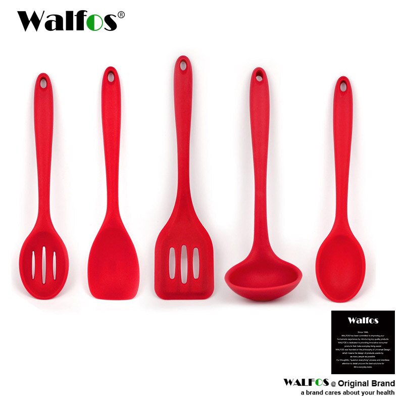Walfos 9-teiliges Silikon-Spatel-Set – Hitzebeständig Bis 315°C, BPA-frei, Inkl. Löffelspatel, Schaber & Teigschaber
