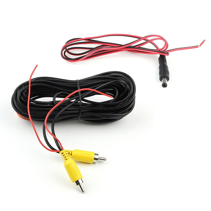 Av kabel universal auto rca av kabel ledningssele til bil bakkamera kamera parkering 6m videoforlængerkabel: 20m kabel