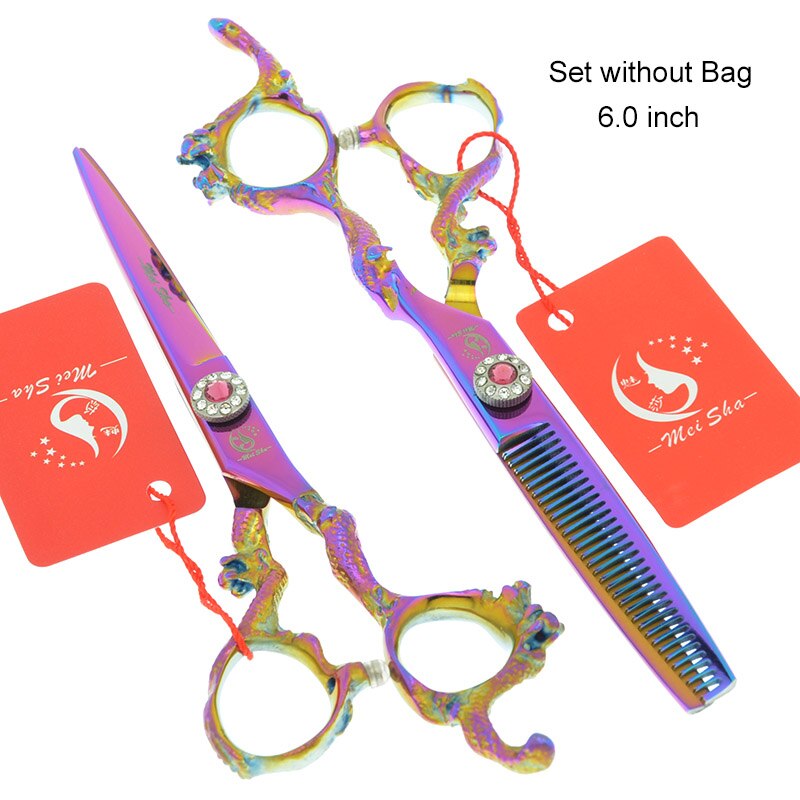 6.0" Dog Cutting Scissors Thinning Shears Dragon Handle Japanese Steel Dogs Grooming Scissors Barbers Tools A0096A: A0096A-02-60