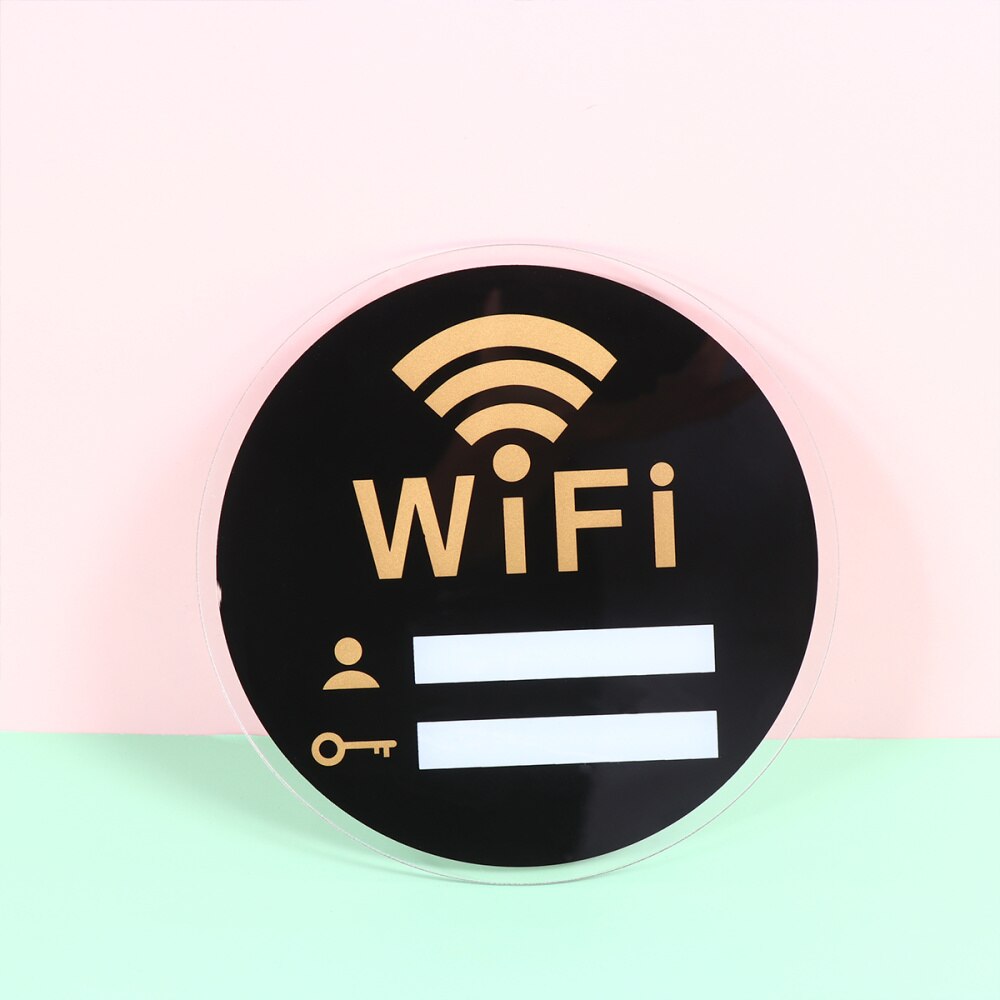 Exquisite Acrylic Wifi Sign Useful Wall Sticker Acrylic Reminder Pratical Wifi Password Acrylic Reminder (15x15cm)