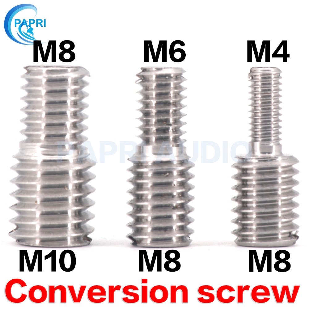 PAPRI 1PCS CNC machining 304 stainless steel reducer conversion screw M10 TO M8 TO M6 M4 Conversion screw CNC machining