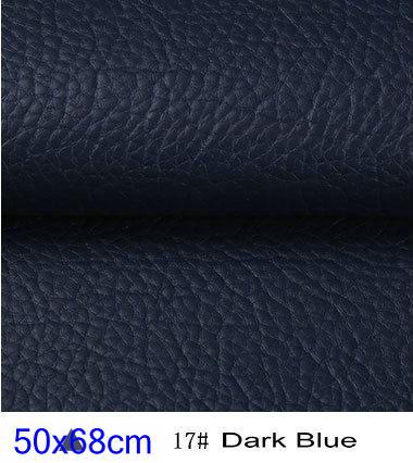 50x68cm Pu Synthetic Leather Material Leather Upholstery Fabric For Car Seat Tissu Simili Cuir Kunstleer Stof Tela Para Mueble: 17 dark blue