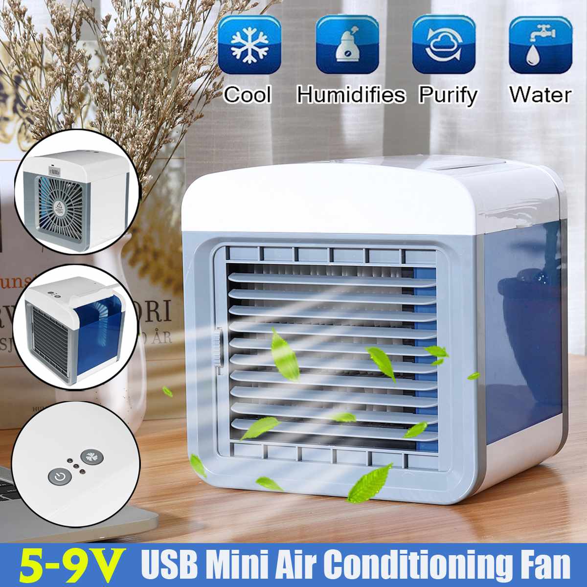 Portable Air Cooler Fan mini Mobile Air Conditioner for Home Cooling Air Conditioning Desktop Personal Space USB Desk Fans