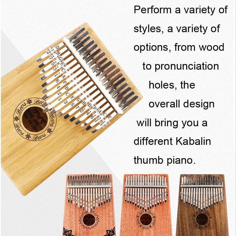Kalimba 17- nøgle tommelfinger klaver mahogni finer integreret kalimba musikinstrument børn begynder bærbart finger klaver